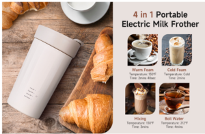 Electric Milk Frother 4 in 1 Milk Steamer 350ml Automatic Warm