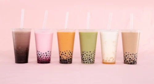 Line of bubble teas